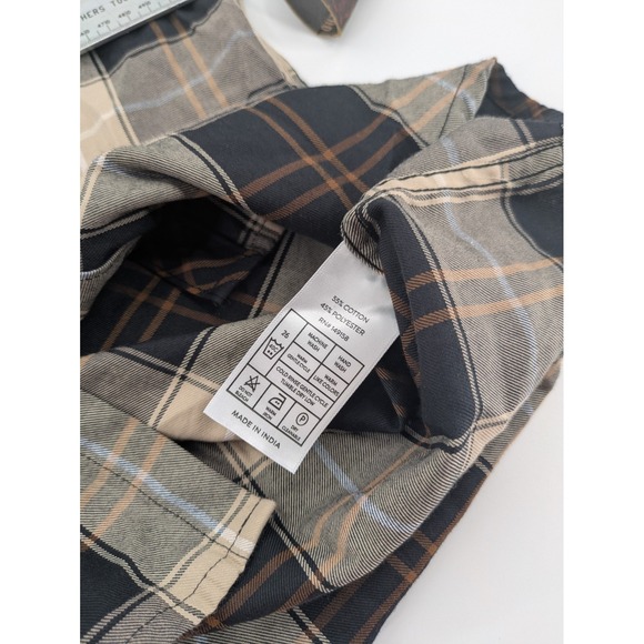 Outlander Western Shirt Mens Medium Brown Craft + Flow LS Pearl Snap‎ Plaid - Picture 8 of 9